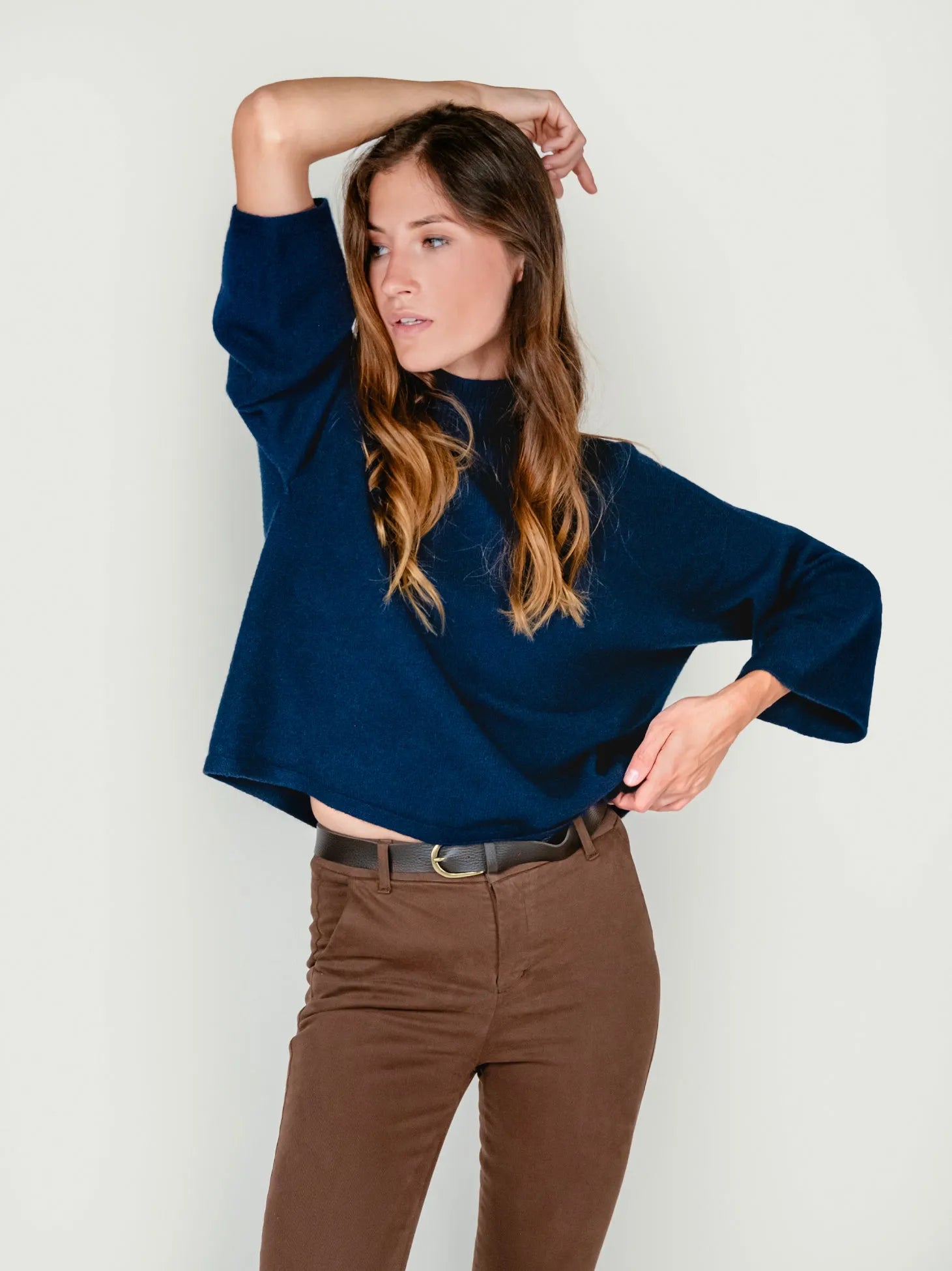 MORRY MOCK NECK SWEATER | BLUEBERRY