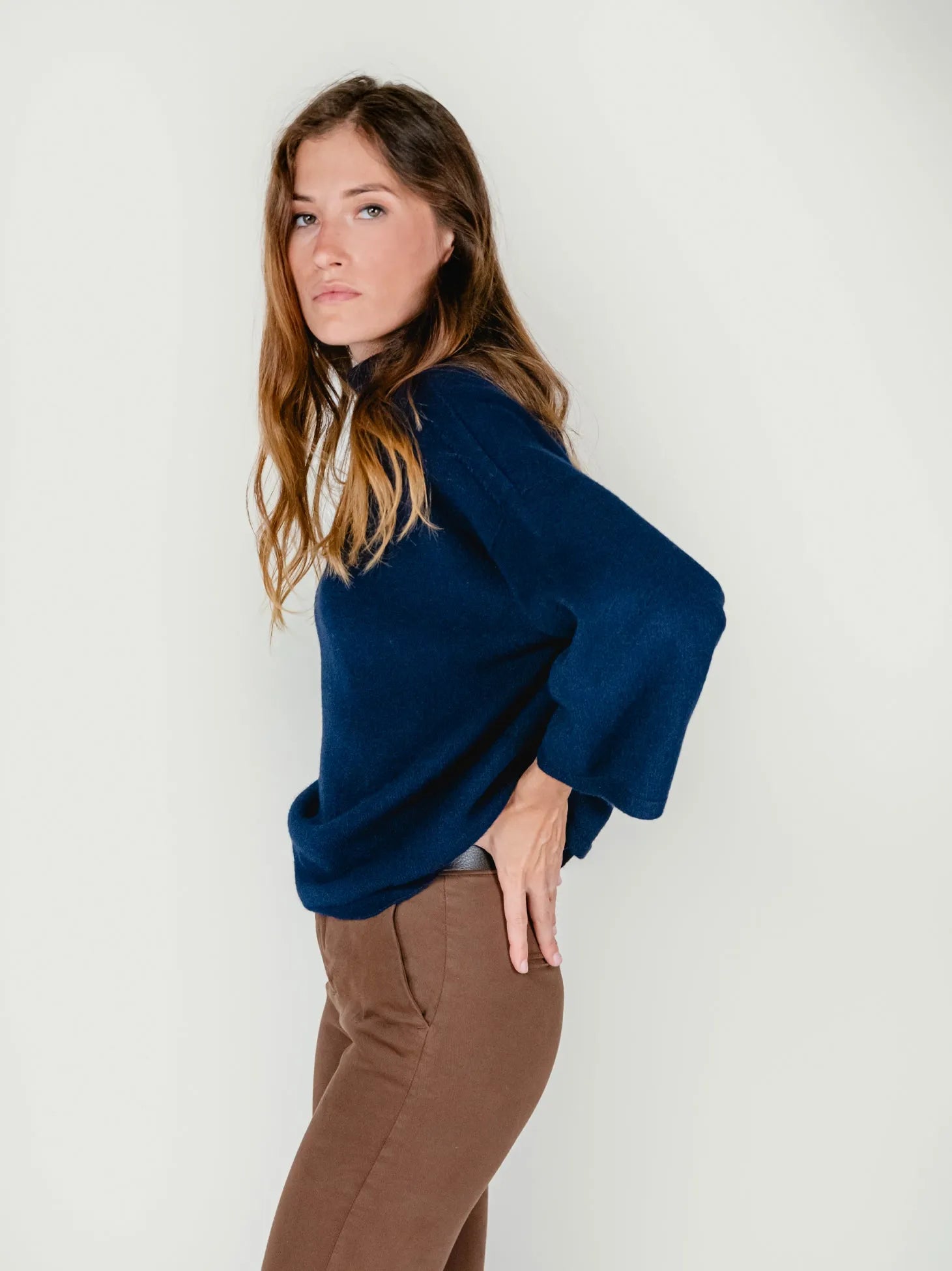 MORRY MOCK NECK SWEATER | BLUEBERRY