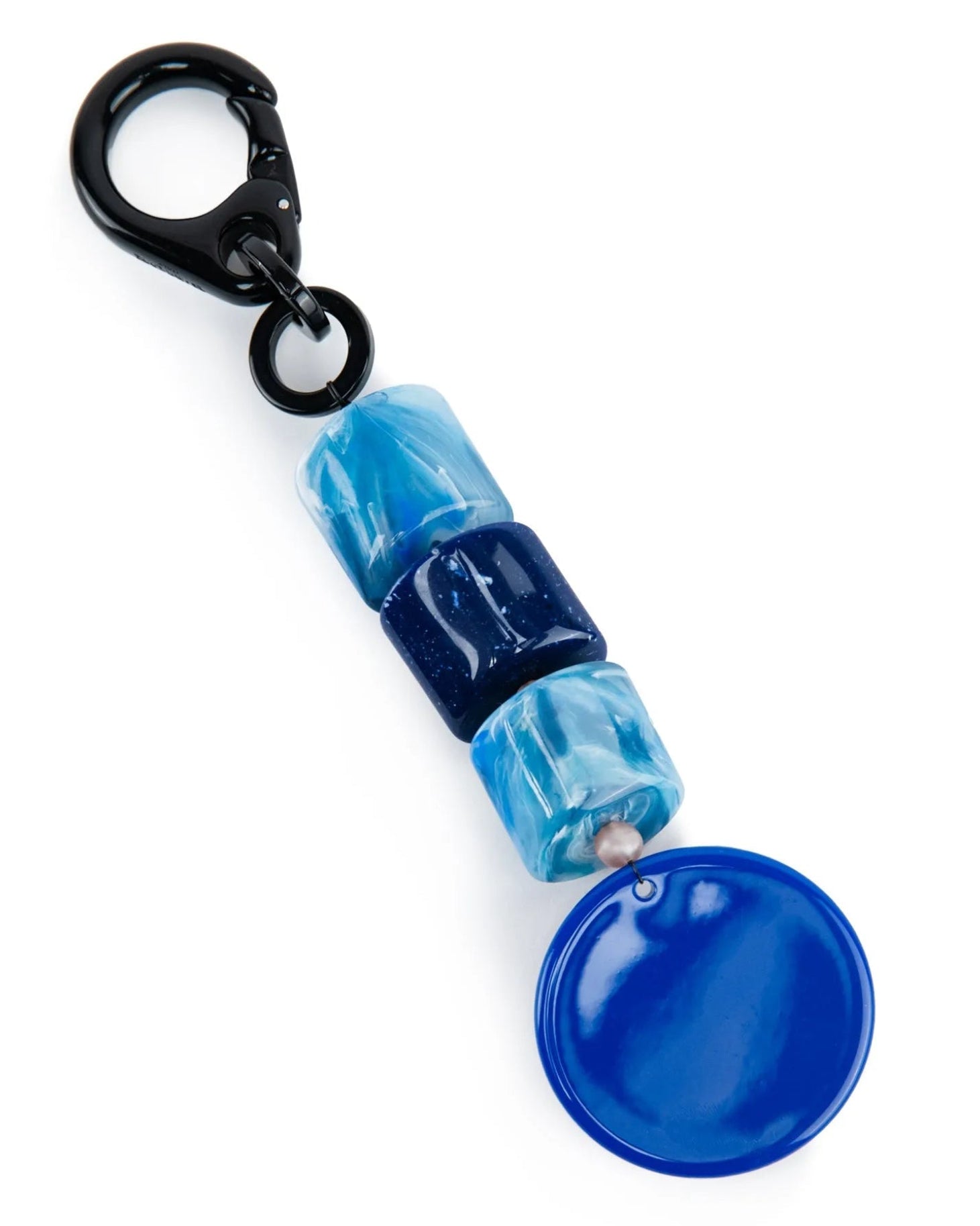 vista superiore portachiavi in resina perline bluette CHARM - BiMOR