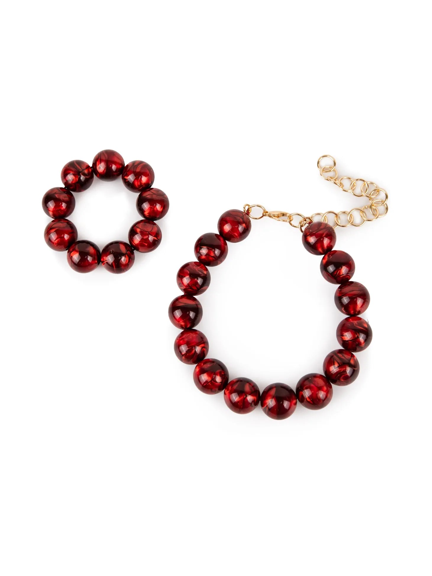 BUBBLE BRACELET | METALLIC RED