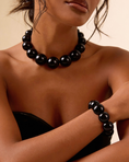 Carica l'immagine nel visualizzatore della galleria, BUBBLE NECKLACE | TOTAL BLACK