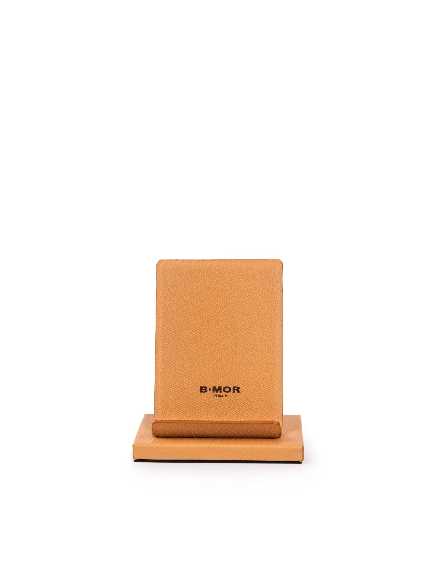 vista frontale porta cellulare in pelle beige SVUOTATASCHE - BiMOR