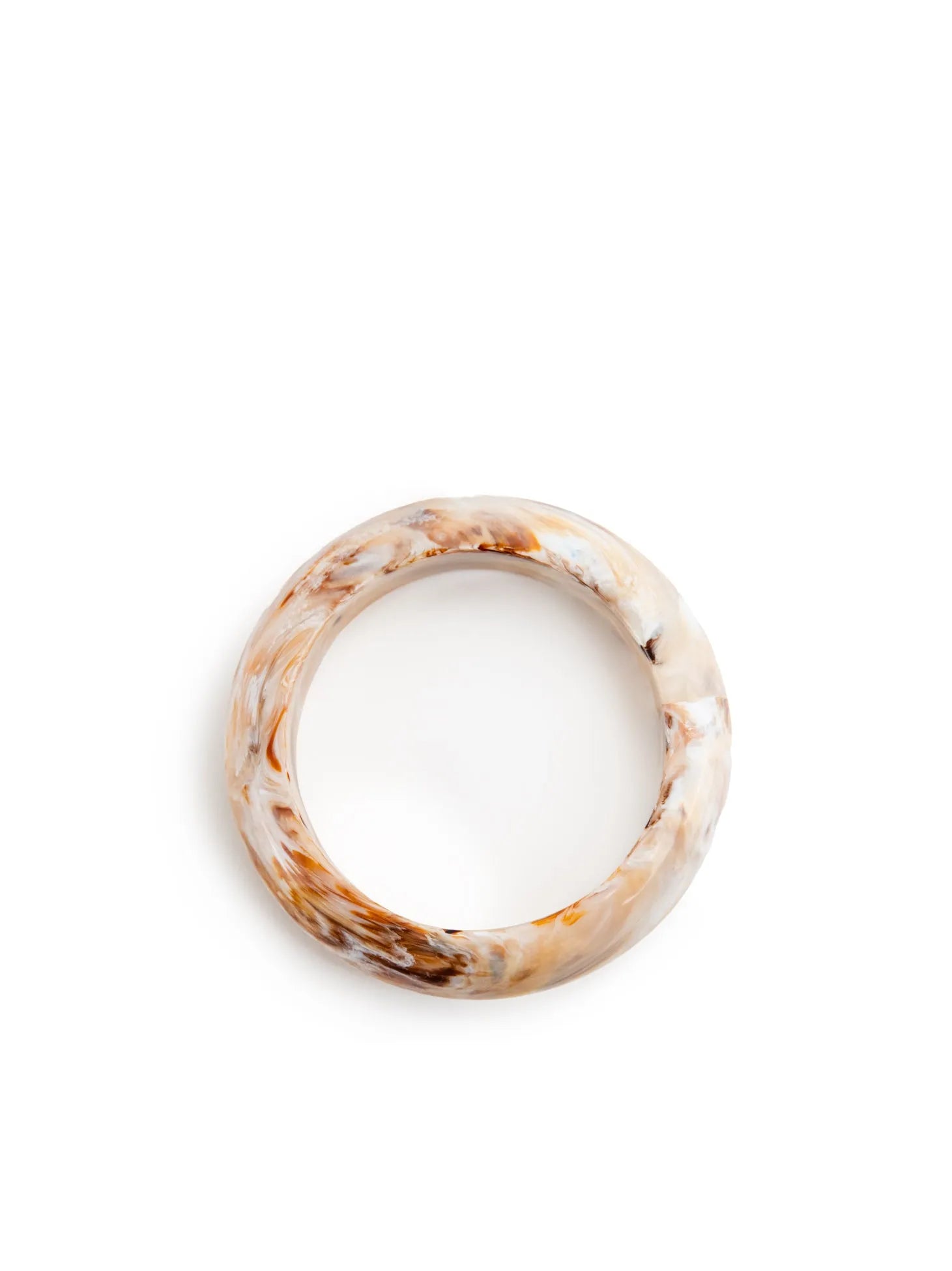 vista superiore bracciale in resina multicolore sabbia bombato lucido