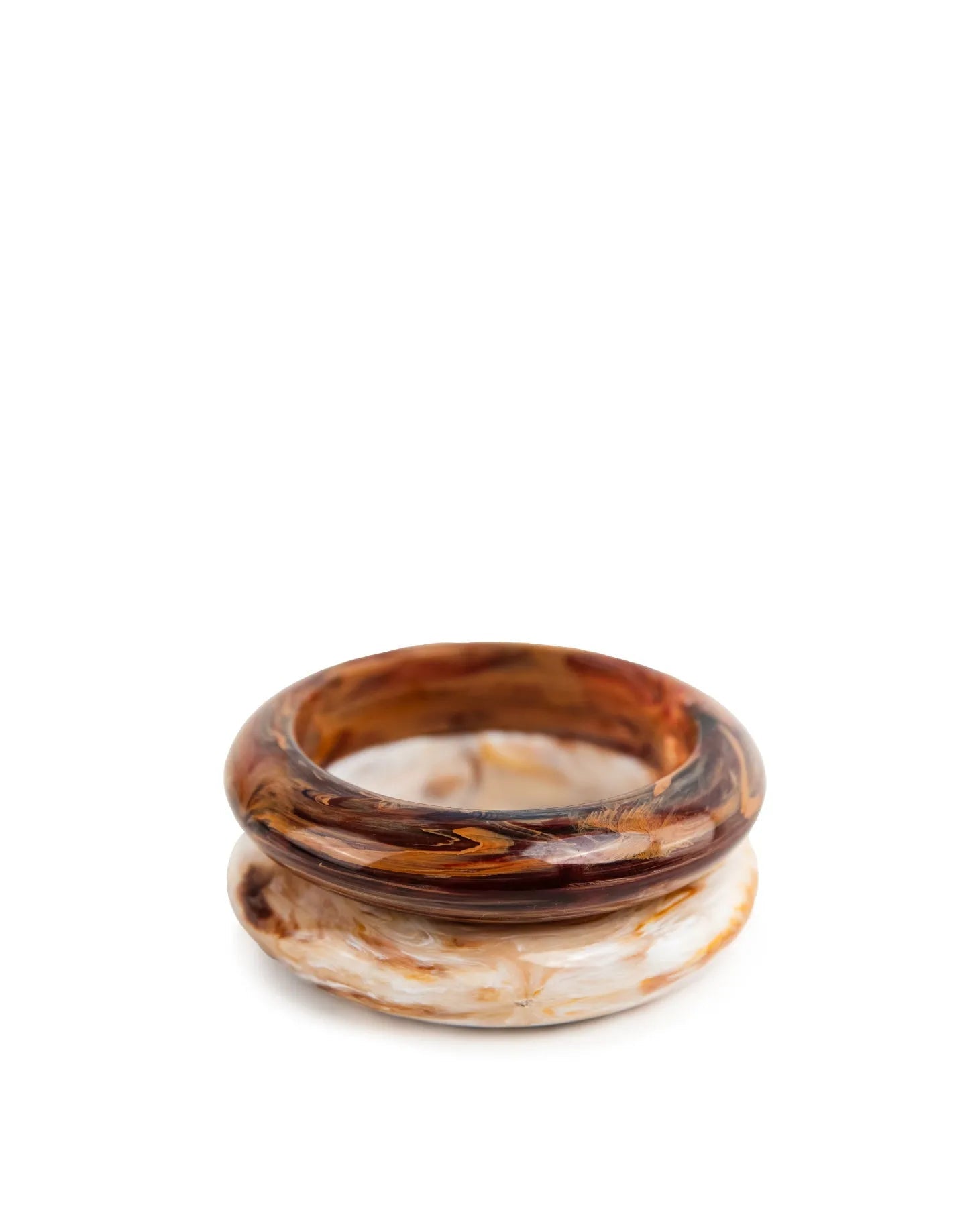 bracciale in resina marmorizzato marrone bombato lucido e altri BANGLE