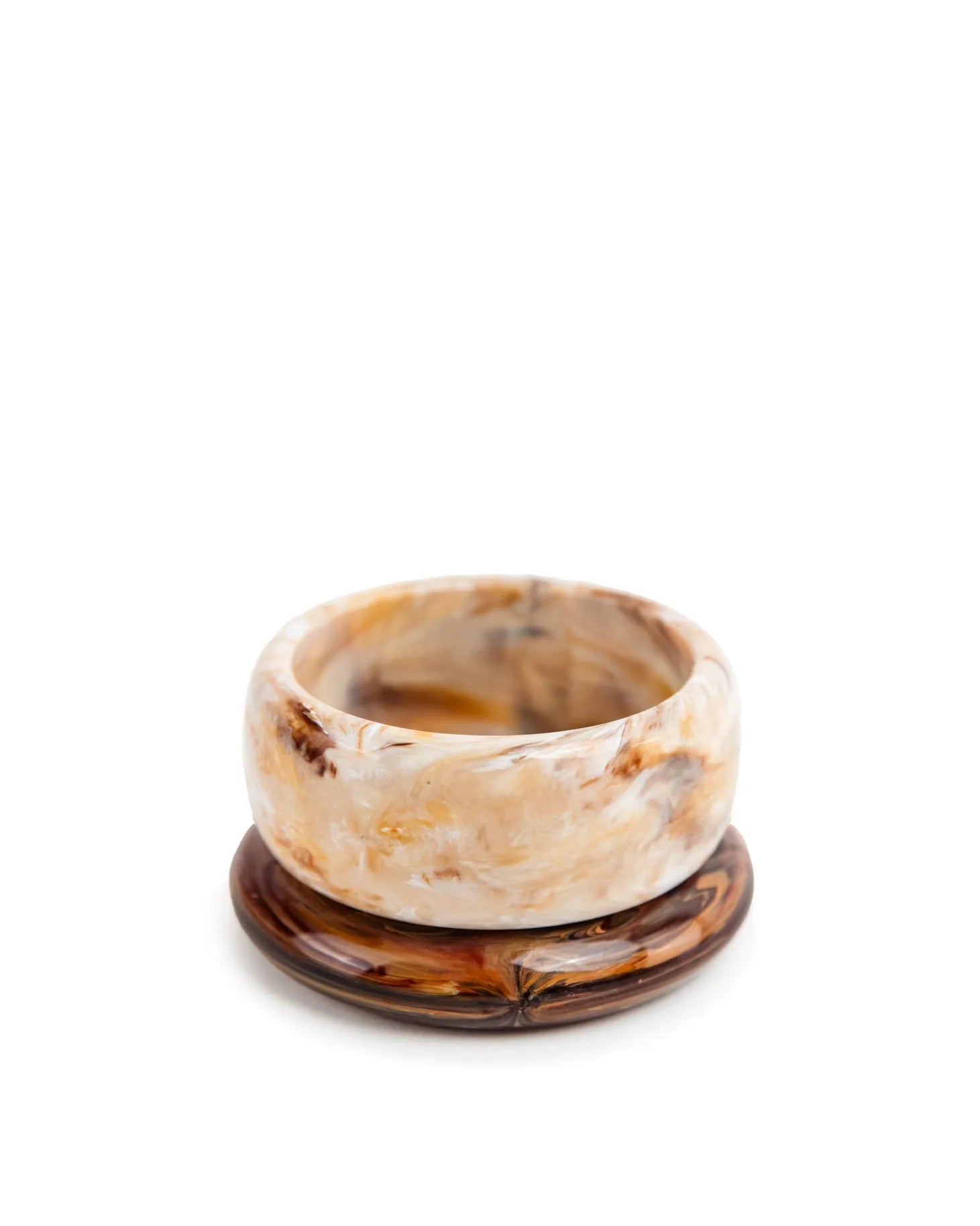 bracciale in resina marmorizzato marrone bombato lucido e altri BANGLE