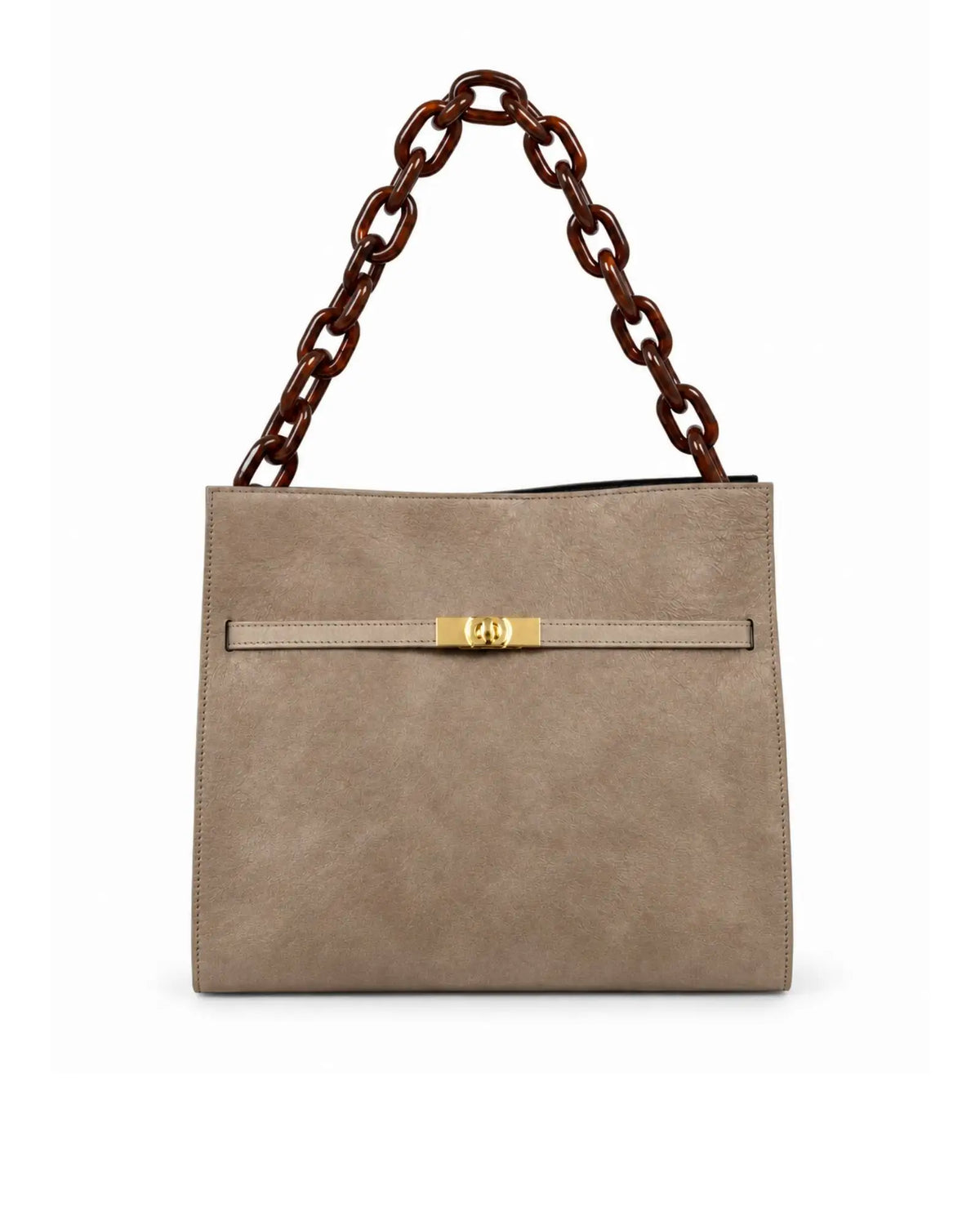 RORY | SUEDE TAUPE - borsa a spalla in camoscio tortora