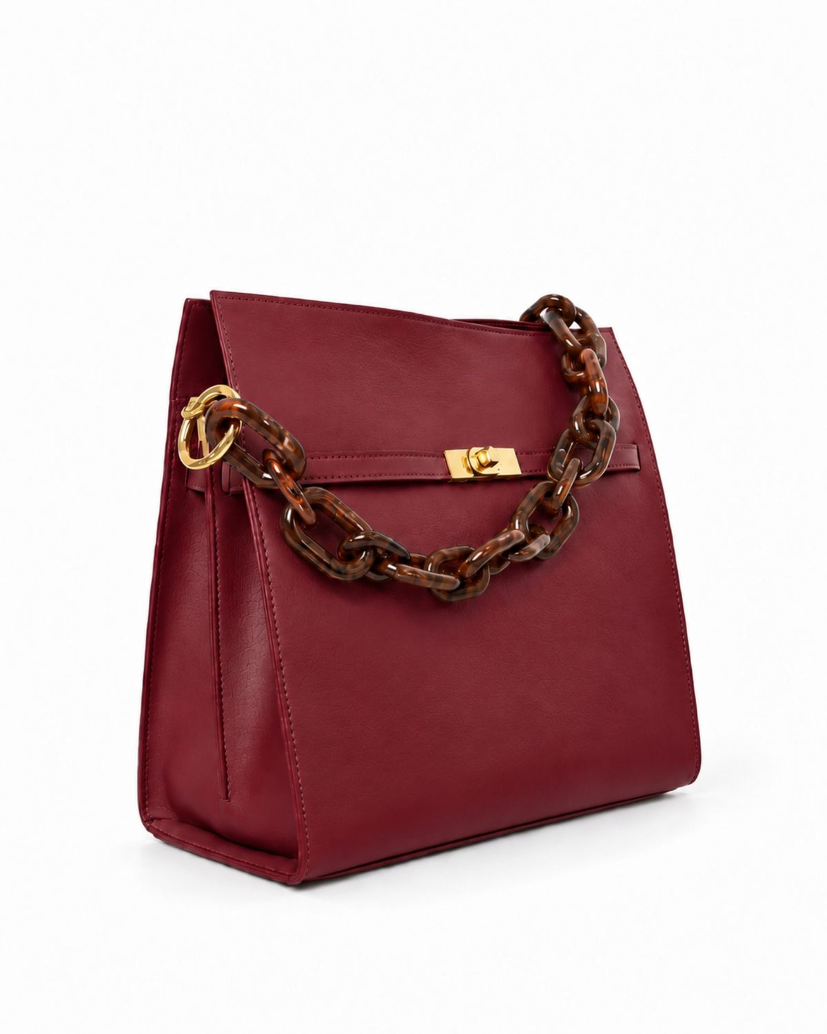RORY | BURGUNDY - borsa a spalla in pelle di vitello bordeaux
