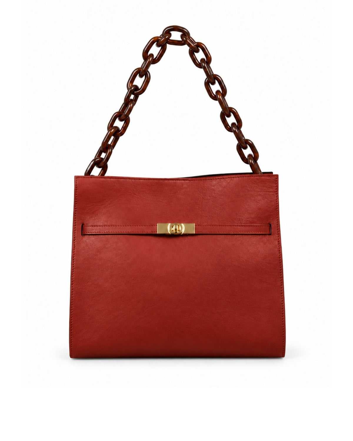 RORY | BRICK RED - borsa a spalla in pelle di vitello mattone