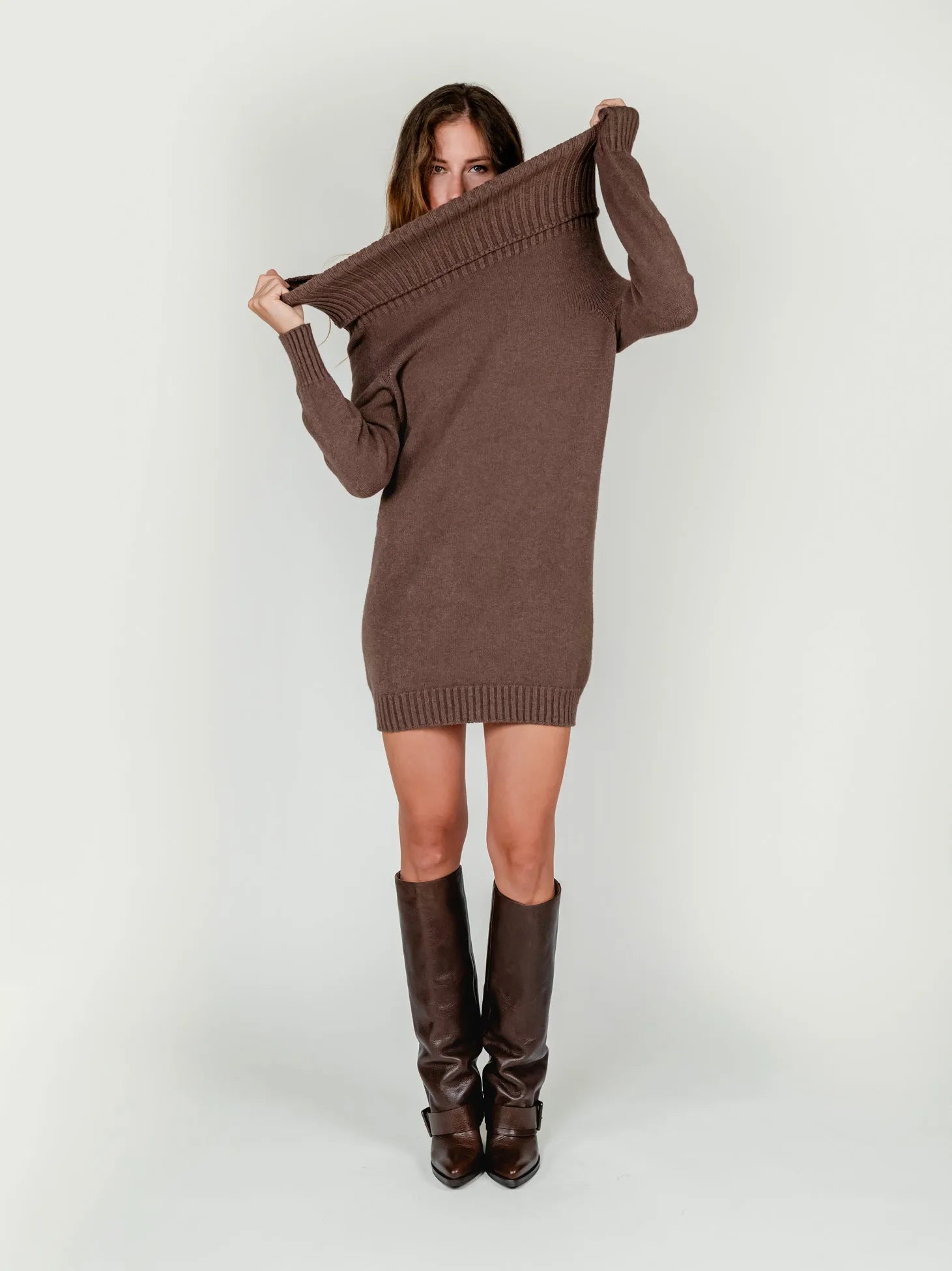 OLIVIA MINI DRESS | MOCHA