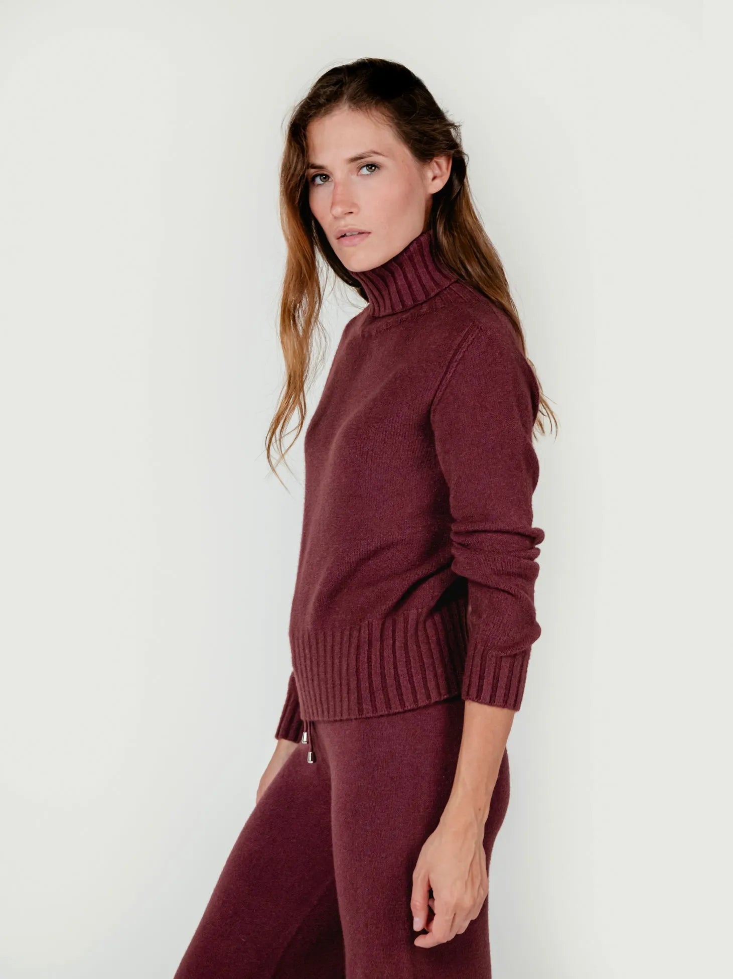 IWO TURTLENECK SWEATER | CHERRY