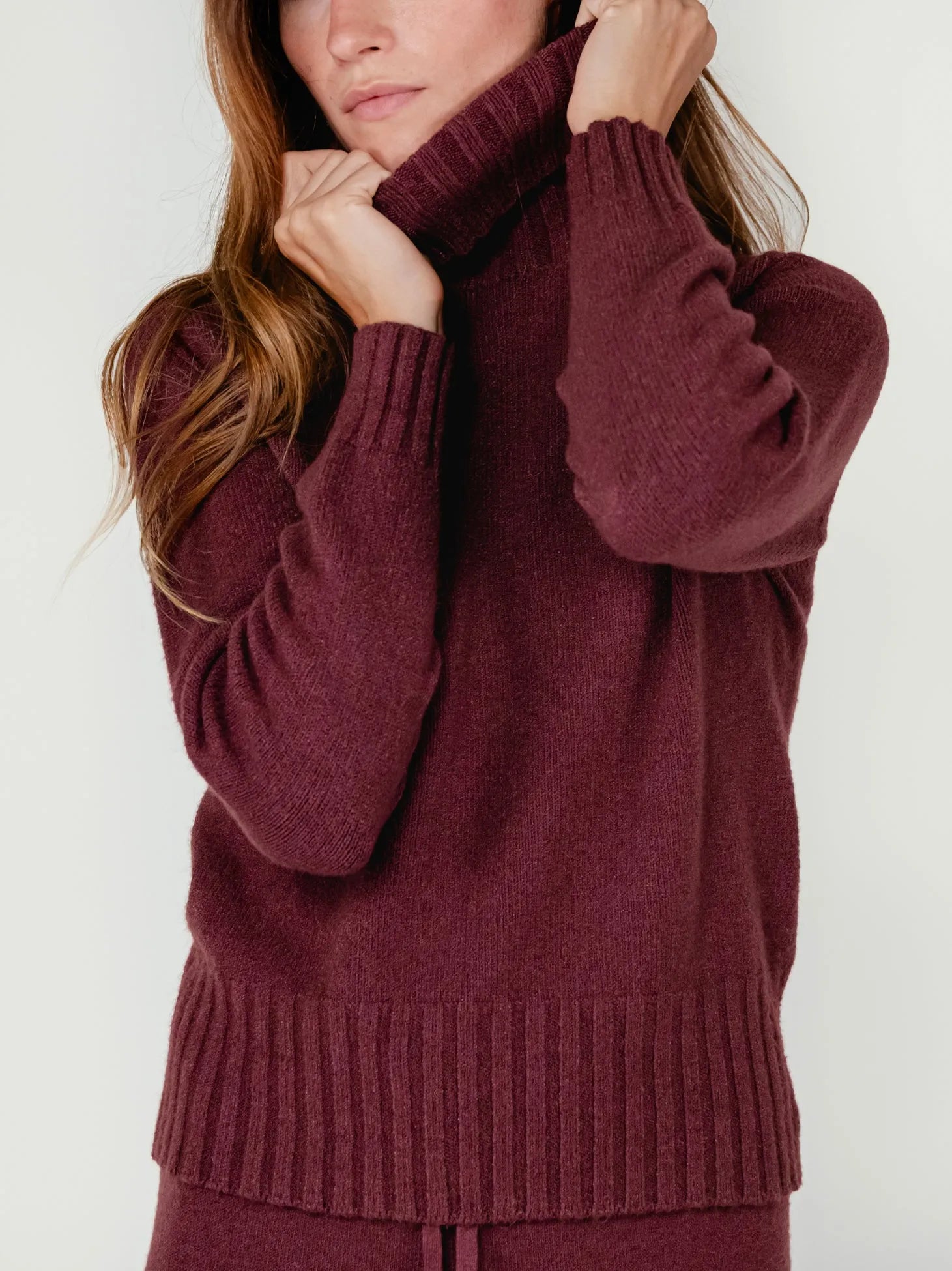 IWO TURTLENECK SWEATER | CHERRY