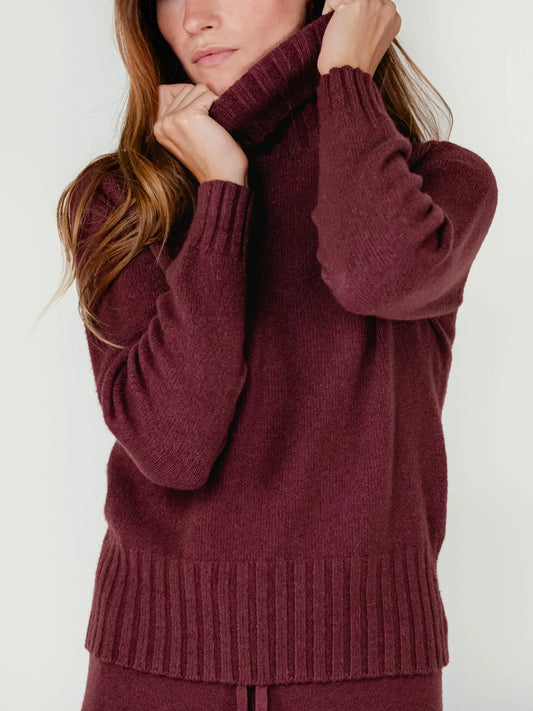 IWO TURTLENECK SWEATER | CHERRY