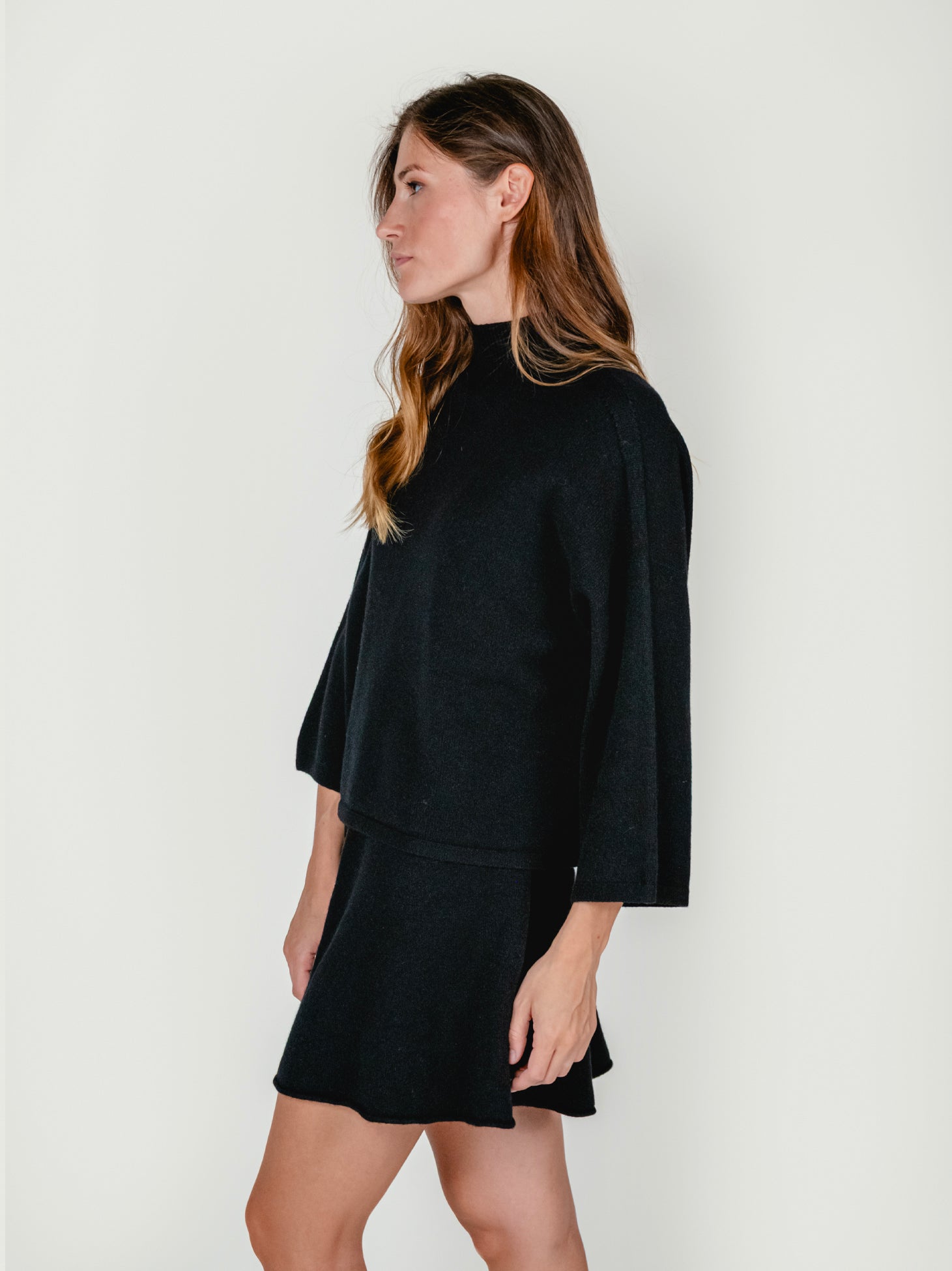 MORRY MOCK NECK SWEATER | LICORICE
