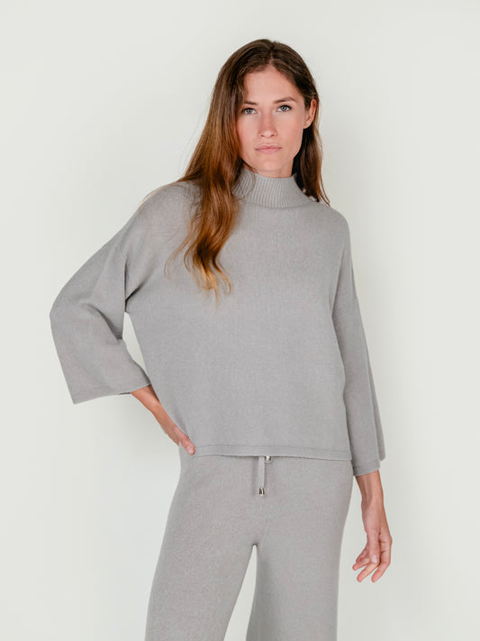 MORRY MOCK NECK SWEATER | CAPPUCCINO