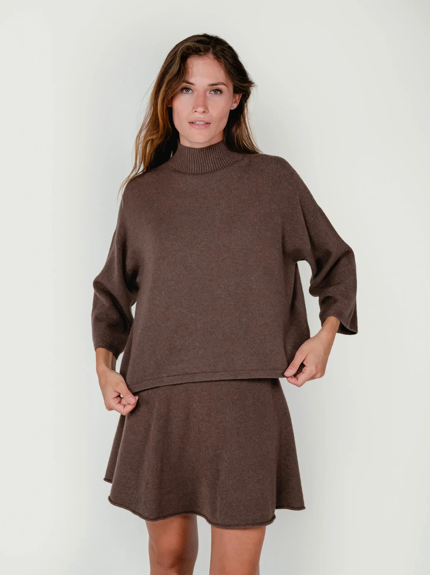 MORRY MOCK NECK SWEATER | MOCHA