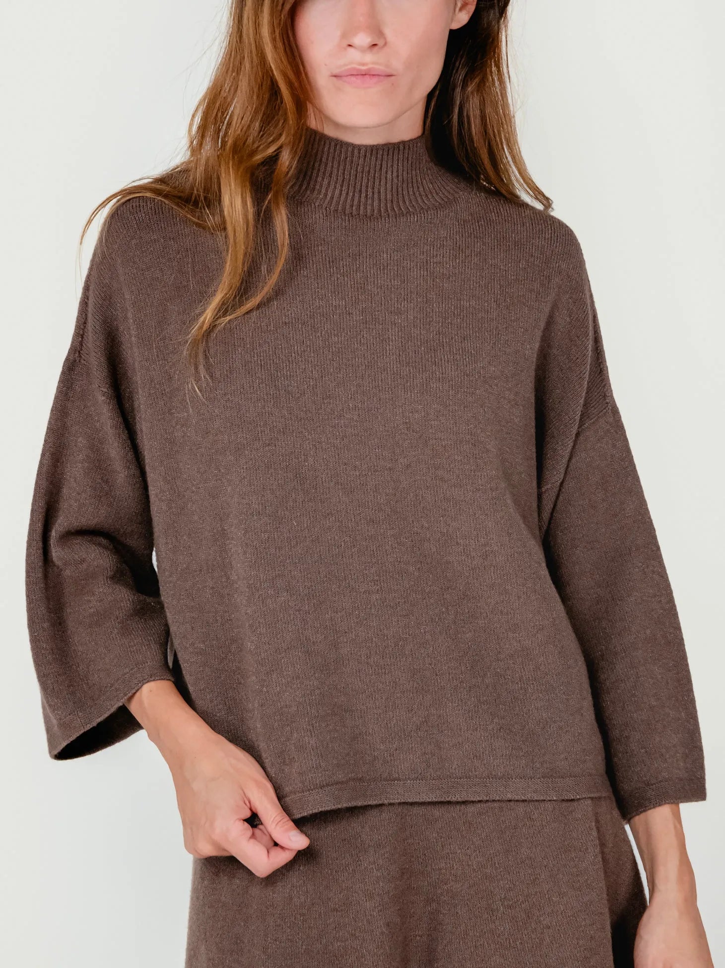 MORRY MOCK NECK SWEATER | MOCHA