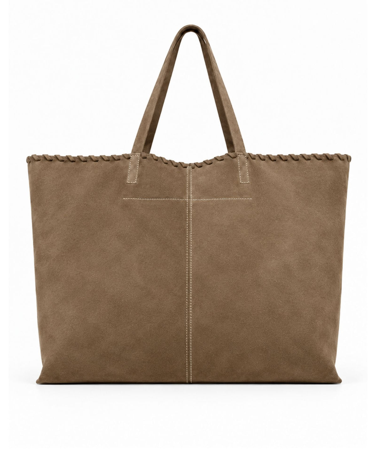 SOFTIE | MUD - shopper extra large in camoscio taupe, retro