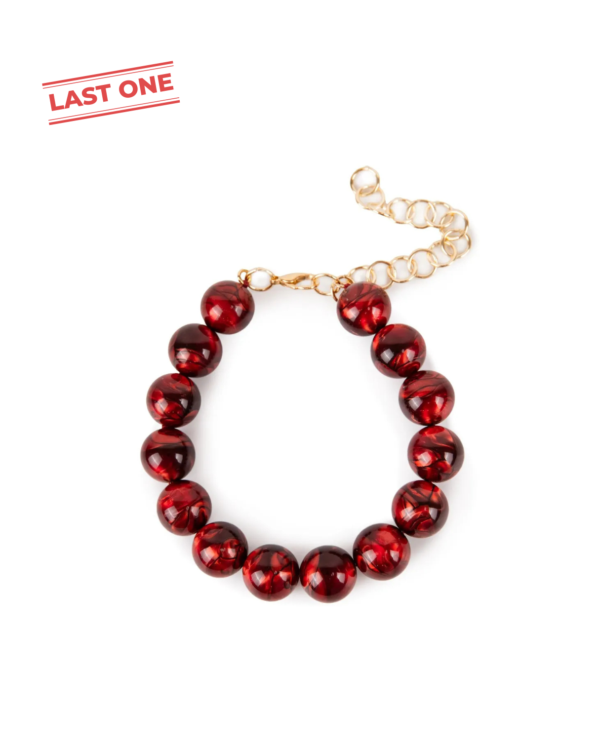 BUBBLE NECKLACE | METALLIC RED
