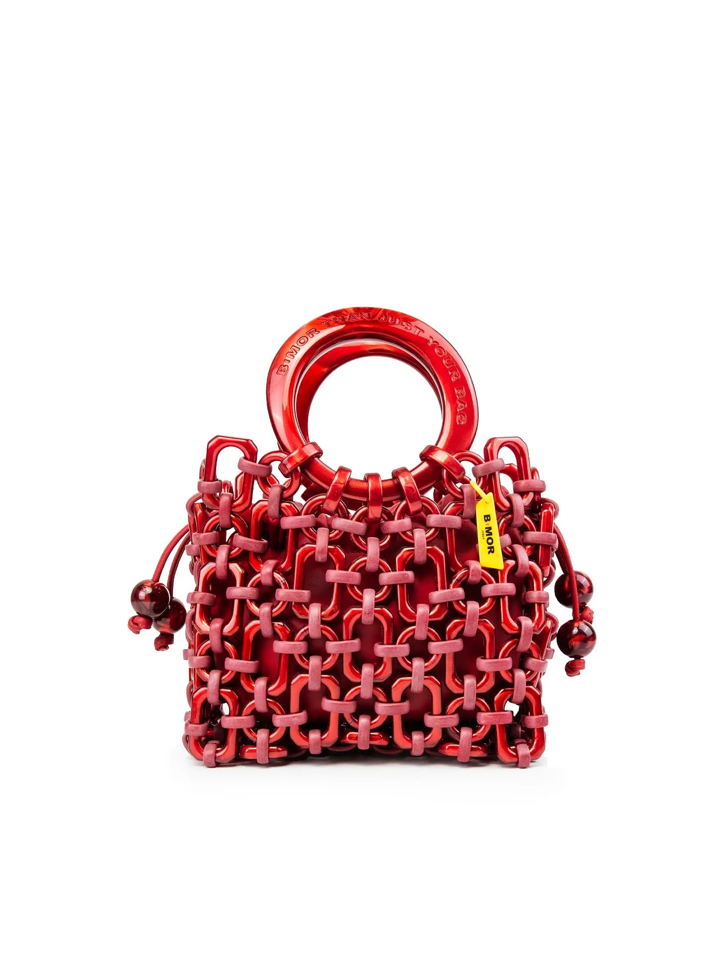 vista frontale borsa a mano rossa DOLL + BONBON