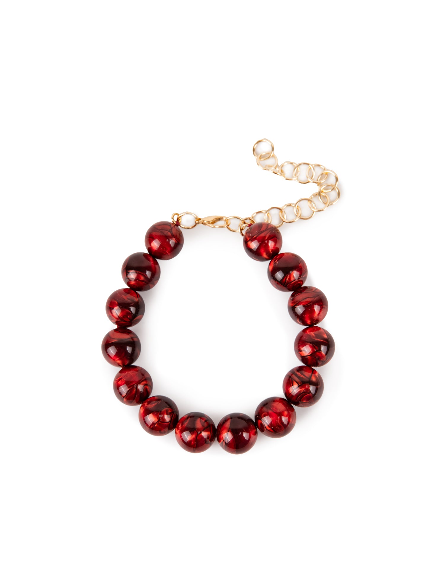 BUBBLE NECKLACE | METALLIC RED