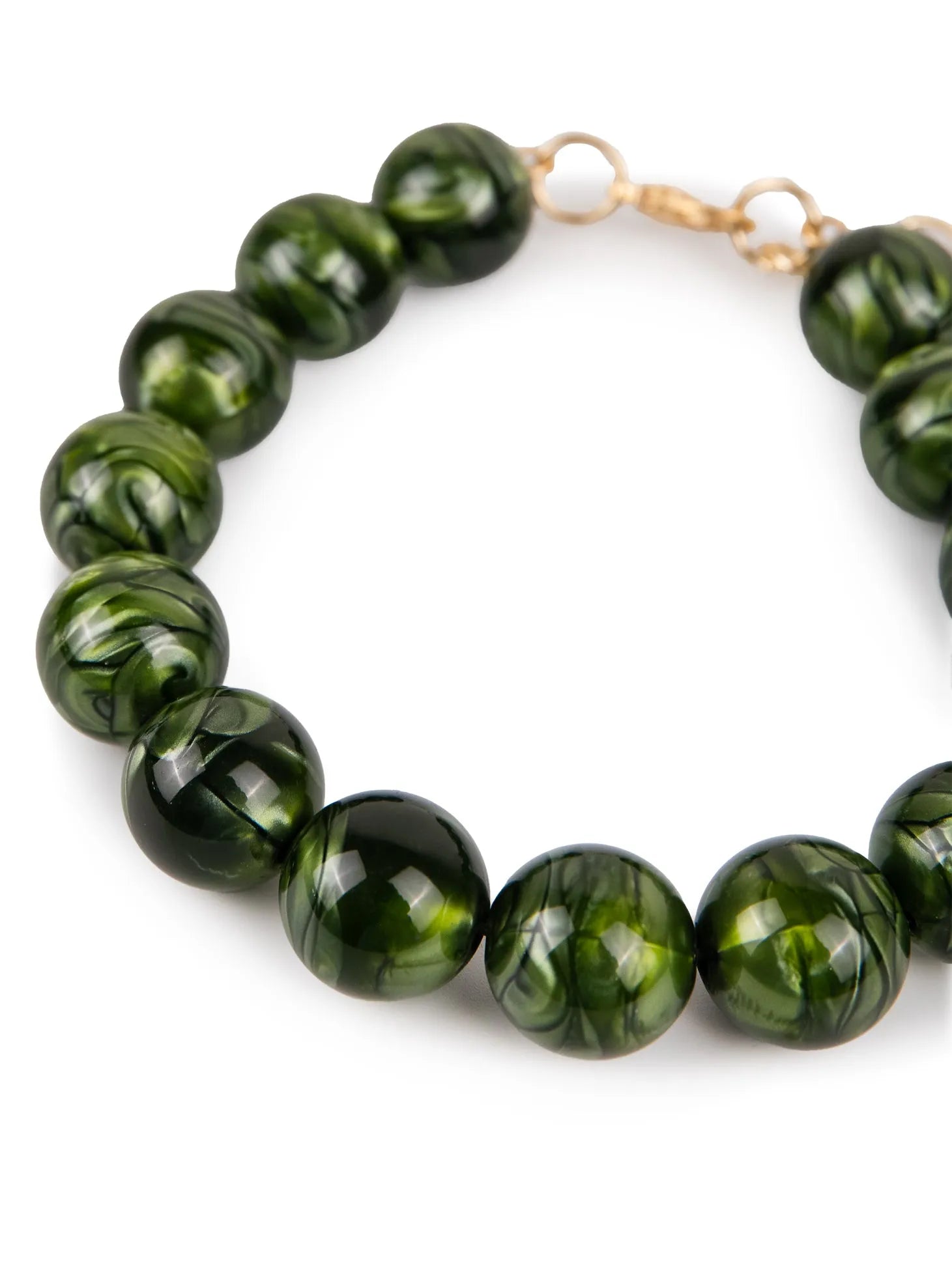 BUBBLE NECKLACE | METALLIC GREEN