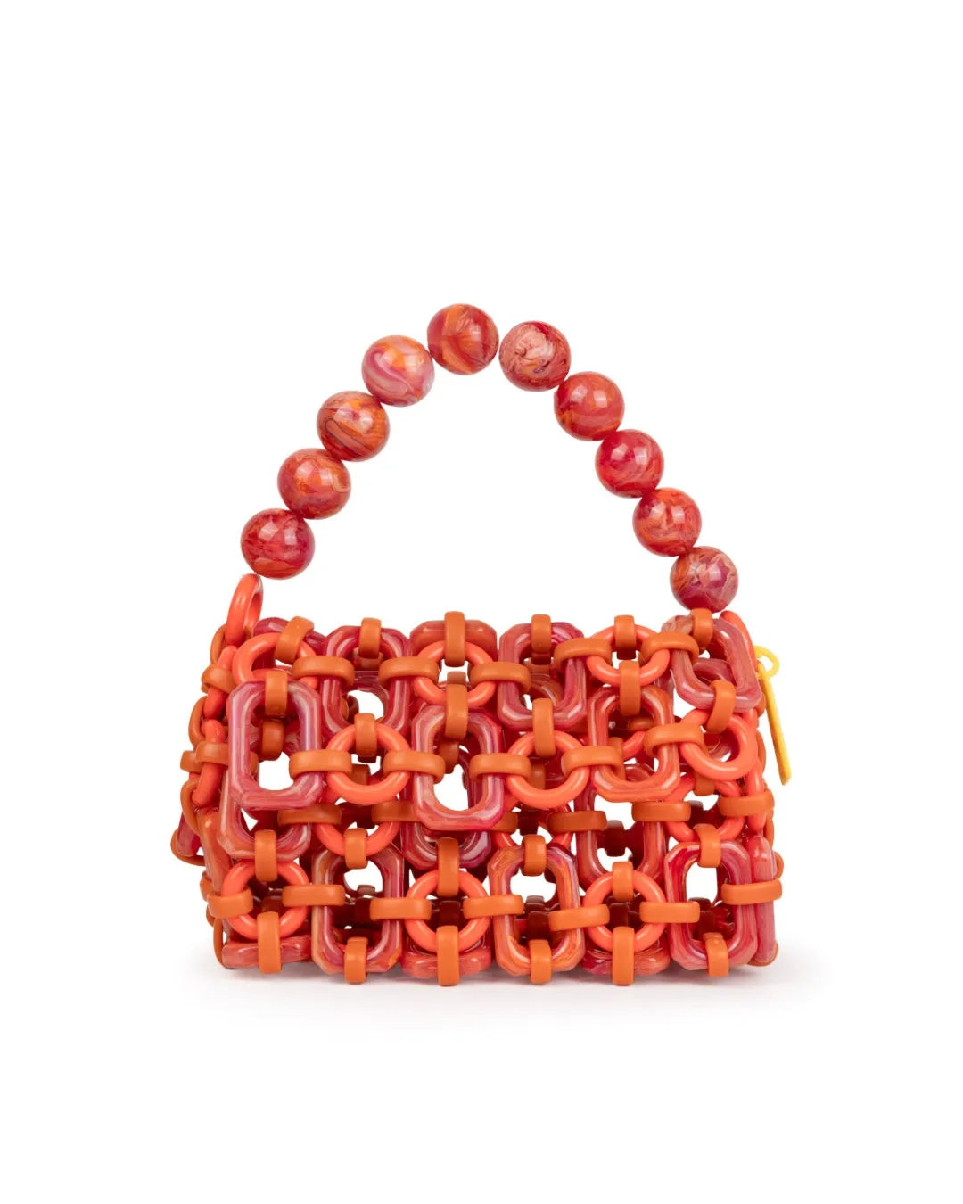 vista frontale borsa a mano in resina corallo BUBBLE - BiMOR 