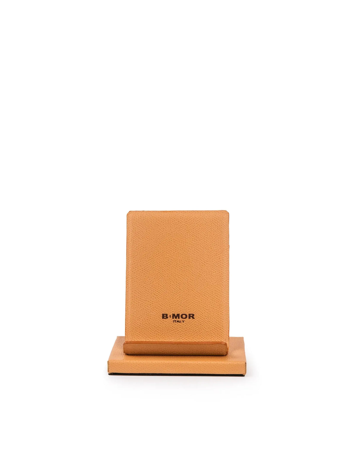 vista frontale porta cellulare in pelle beige SVUOTATASCHE - BiMOR