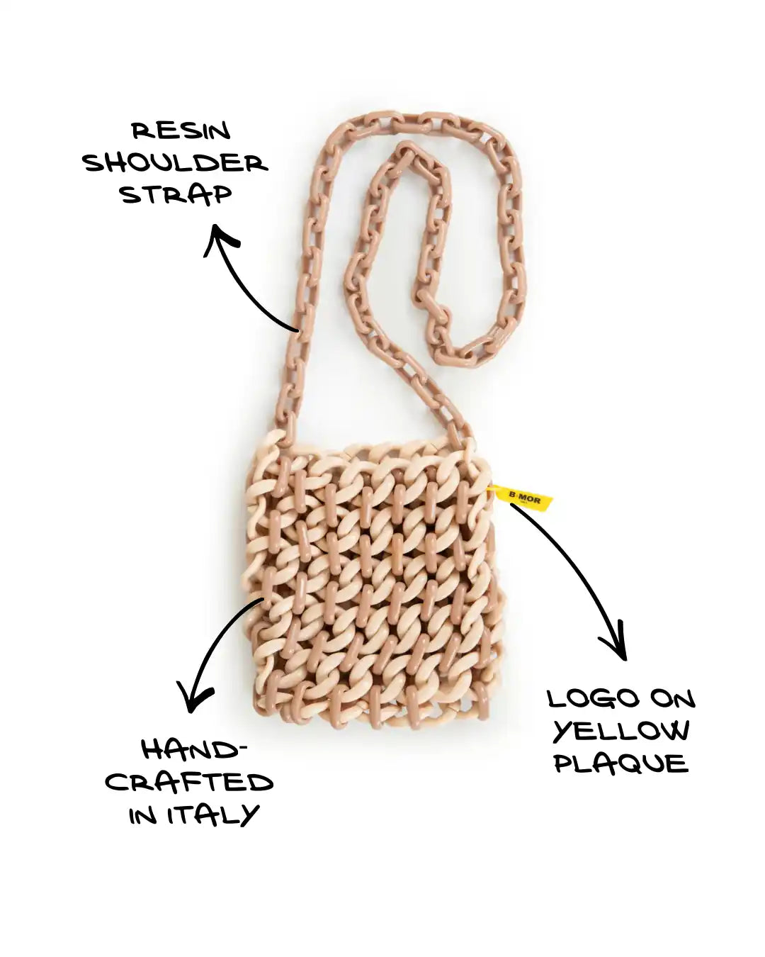 sketch borsa a tracolla in resina beige