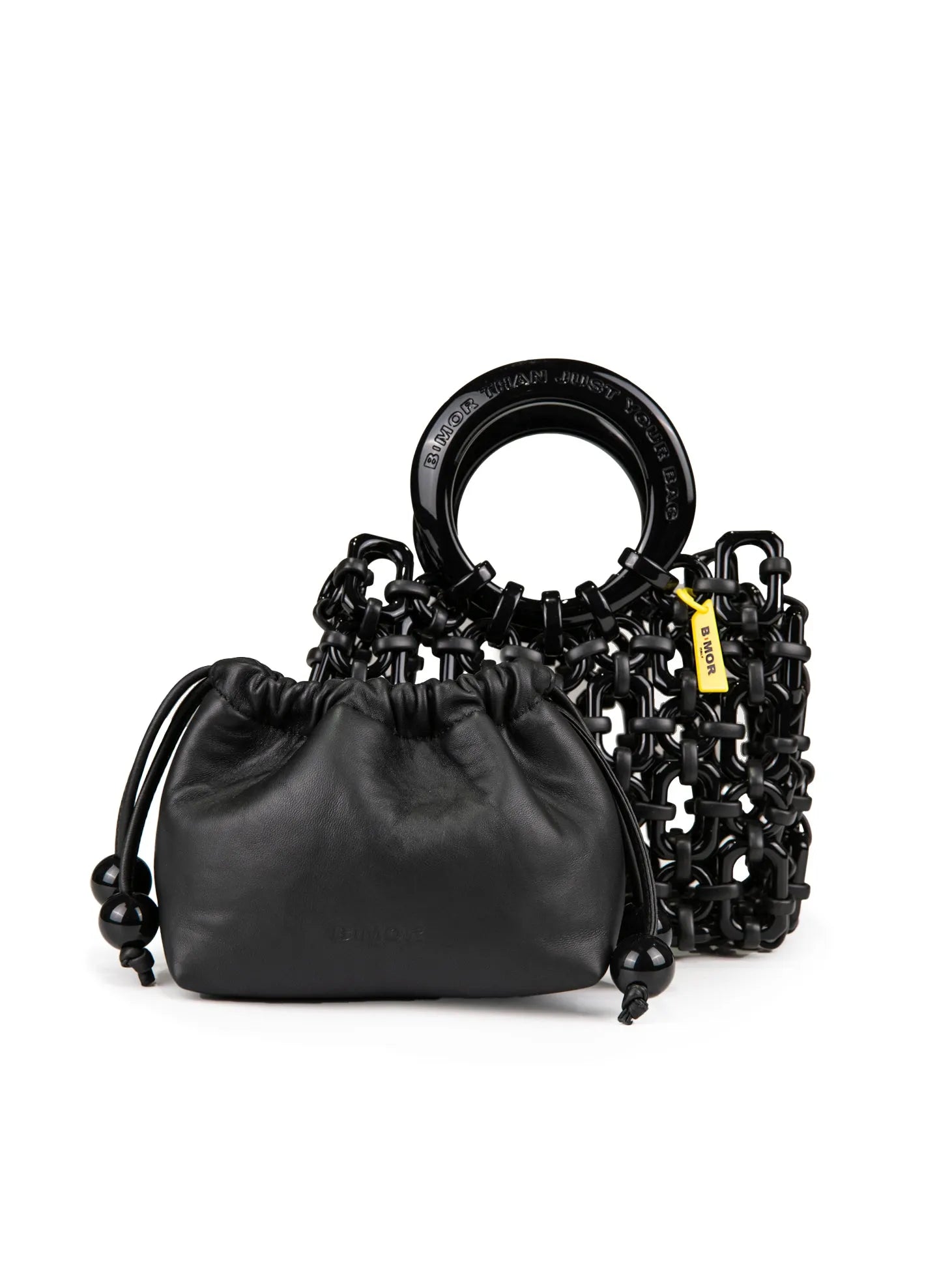borsa a mano in resina nera DOLL + BONBON