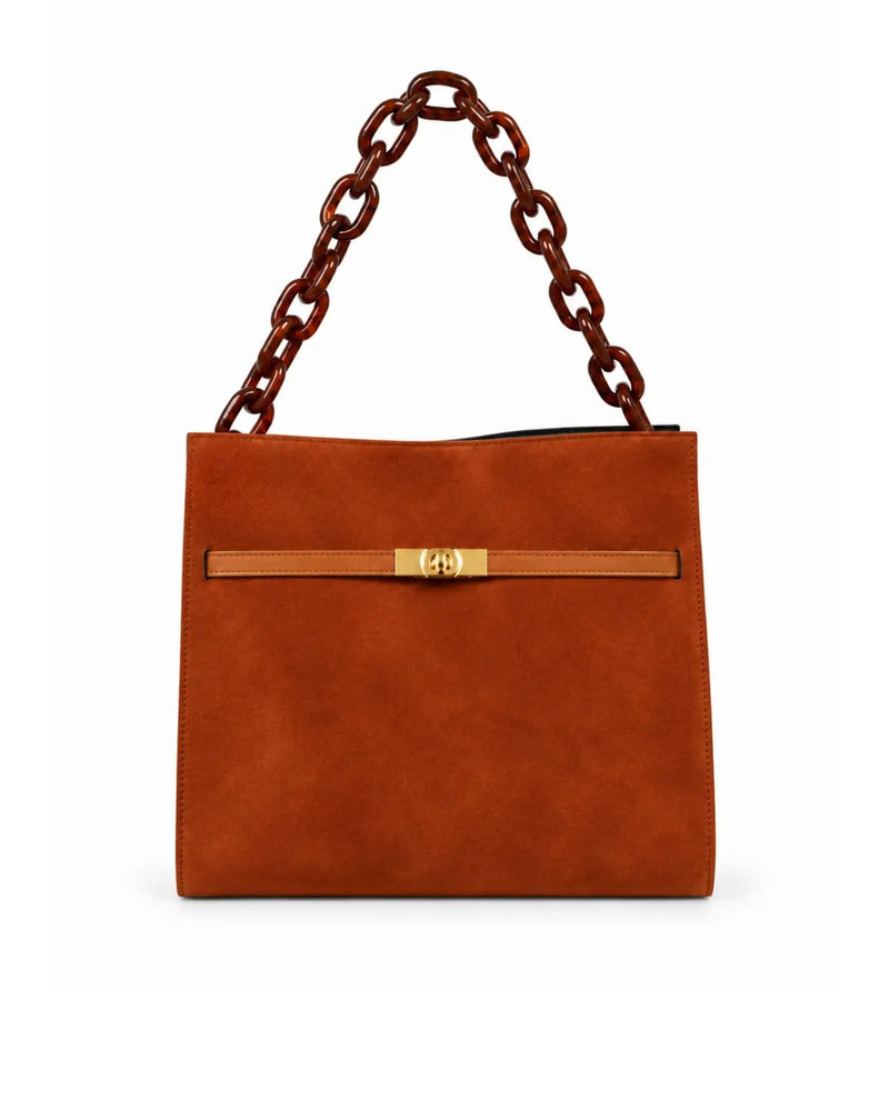 RORY | SUEDE BURNT ORANGE - borsa a spalla in camoscio arancio bruciato