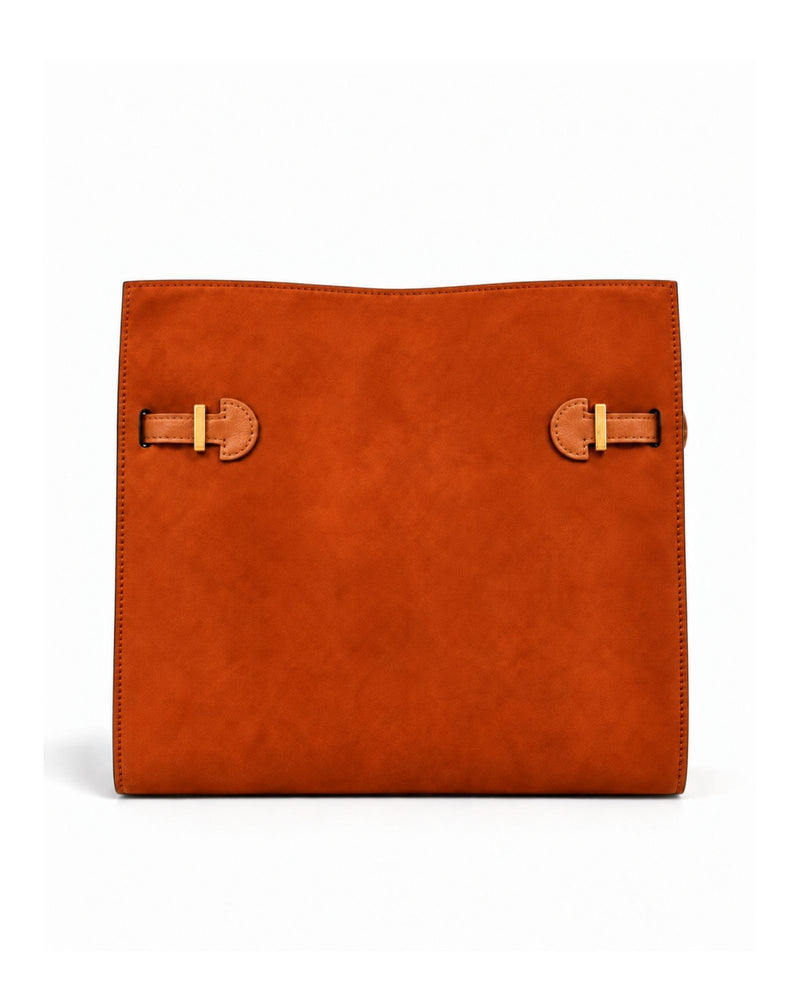 RORY | SUEDE BURNT ORANGE - borsa a spalla in camoscio arancio bruciato