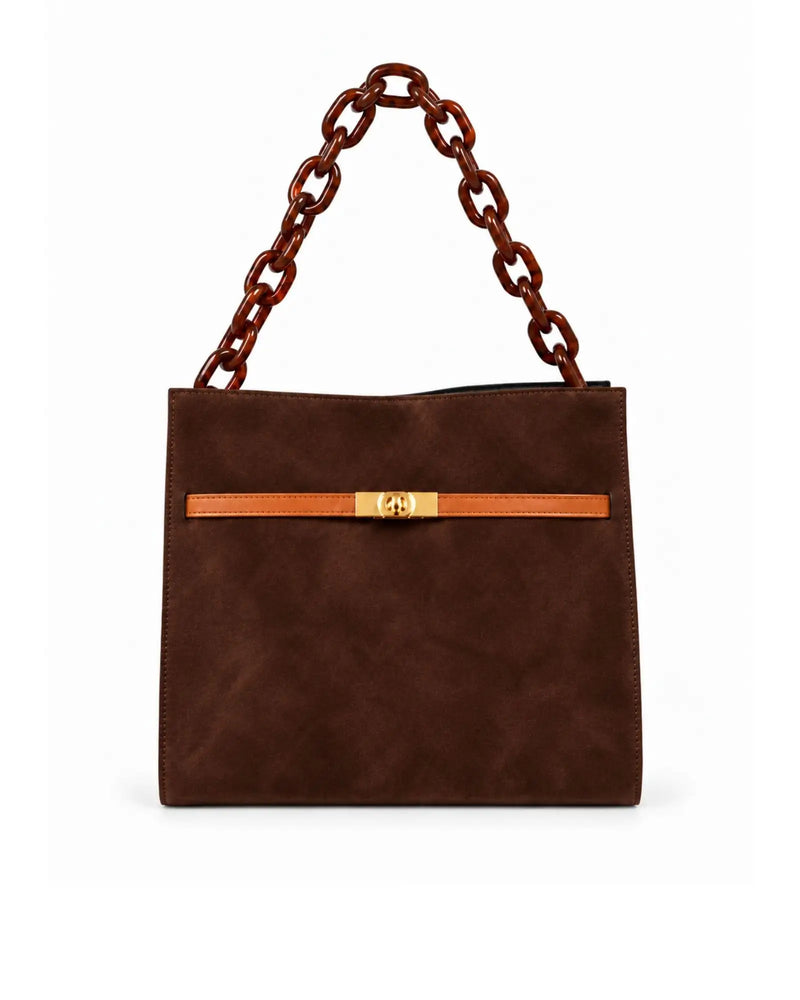 RORY | SUEDE DARK BROWN - borsa a spalla in camoscio testa di moro