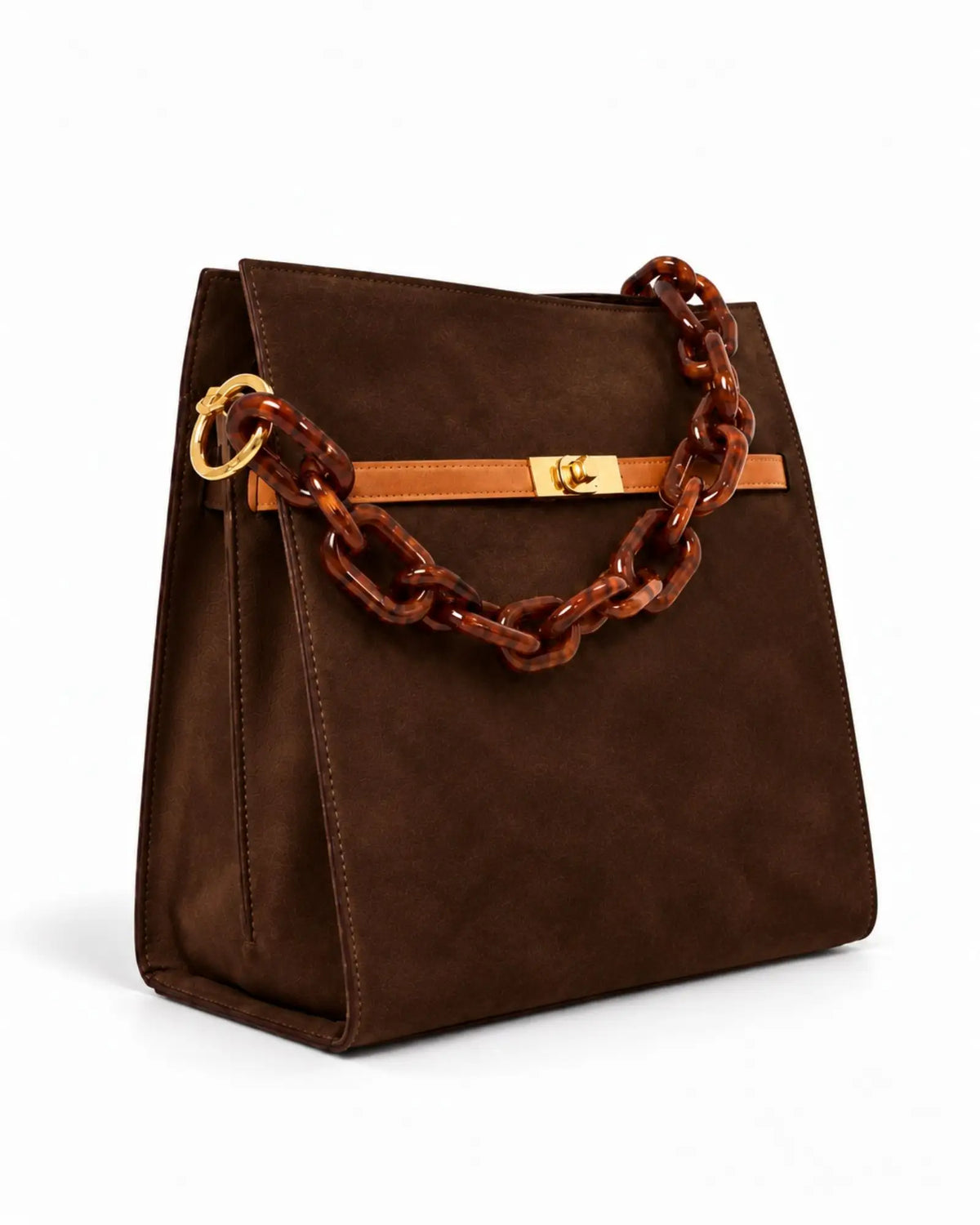 RORY | SUEDE DARK BROWN - borsa a spalla in camoscio testa di moro