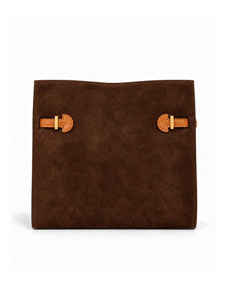 RORY | SUEDE DARK BROWN - borsa a spalla in camoscio testa di moro