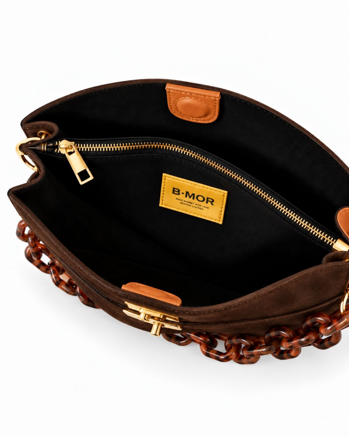 RORY | SUEDE DARK BROWN - borsa a spalla in camoscio testa di moro