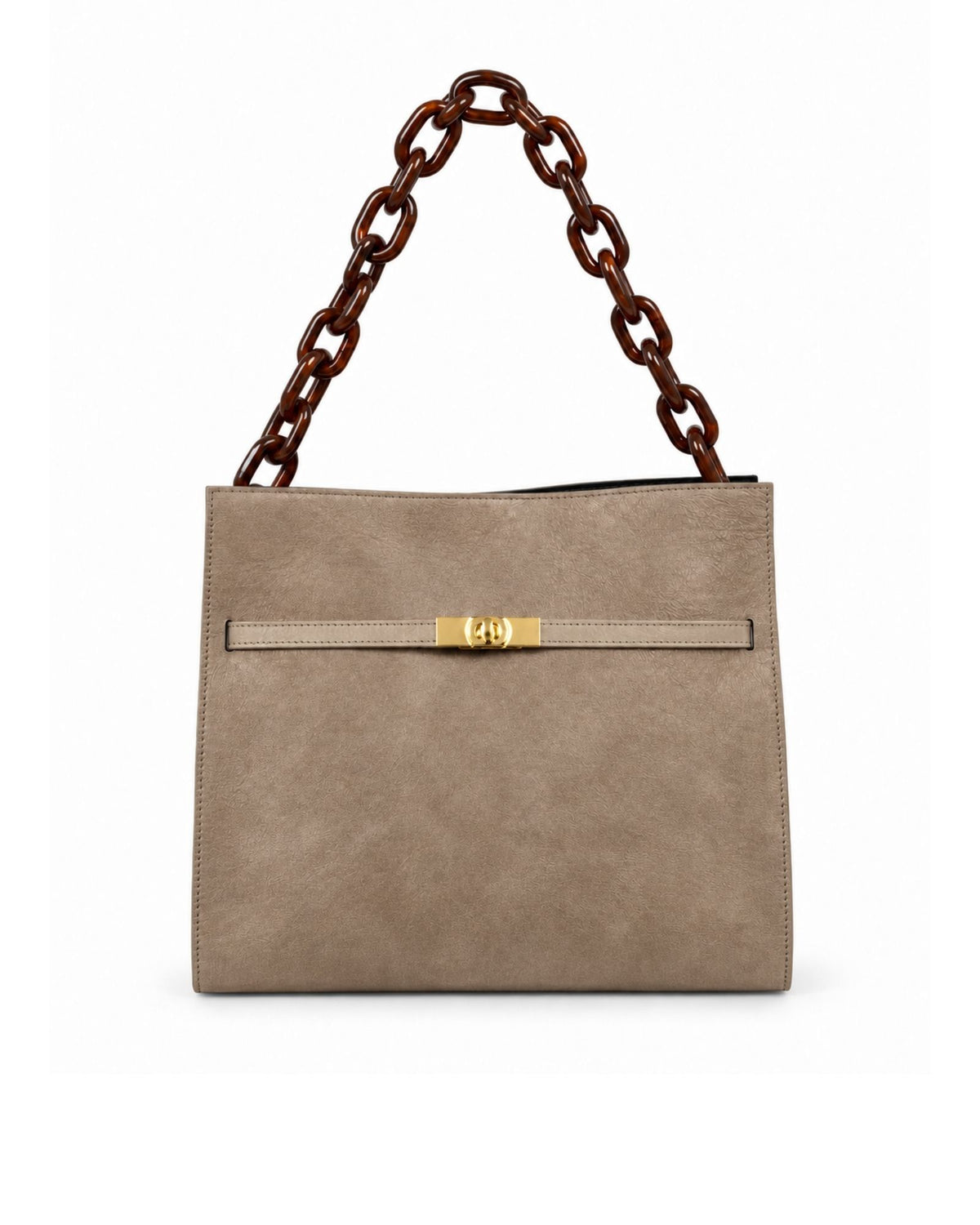 RORY | SUEDE TAUPE - borsa a spalla in camoscio tortora