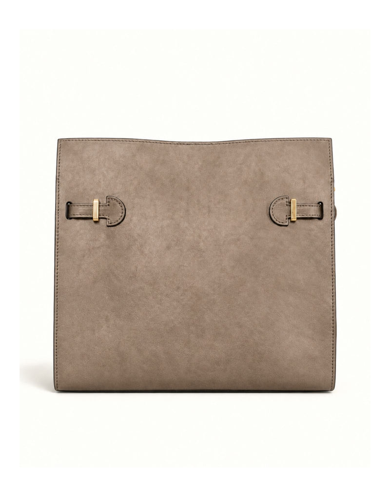 RORY | SUEDE TAUPE - borsa a spalla in camoscio tortora