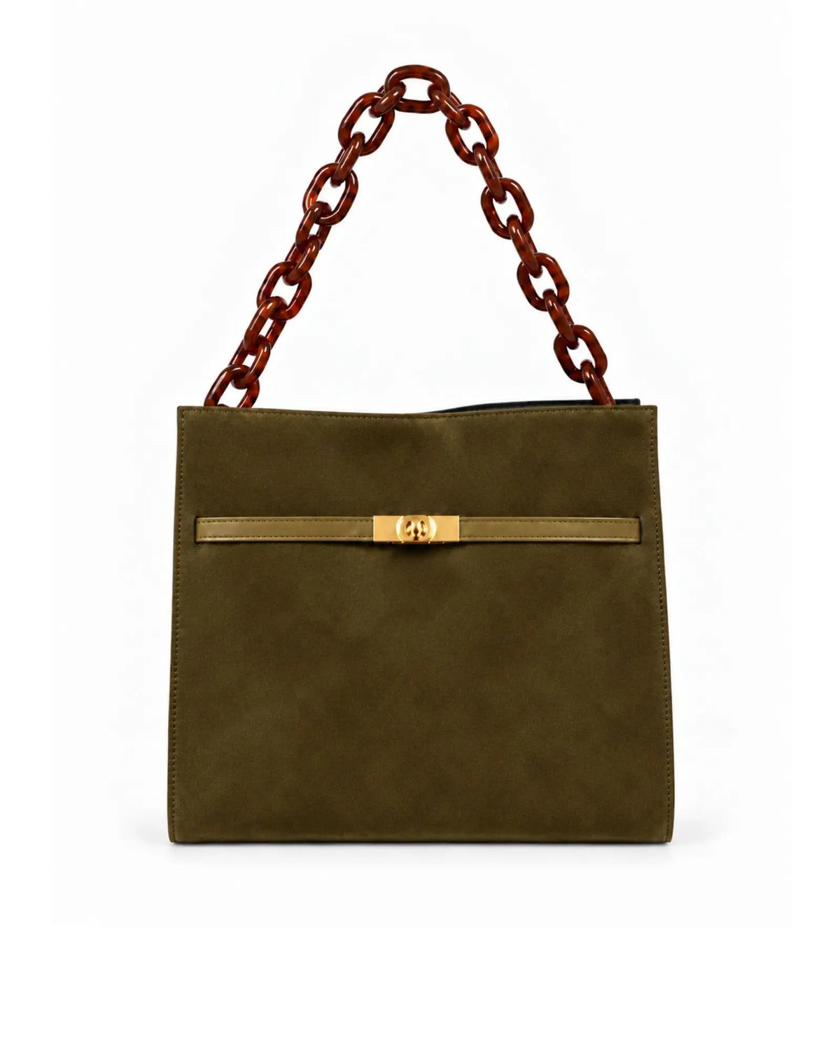 RORY | SUEDE OLIVE - borsa a spalla in camoscio verde