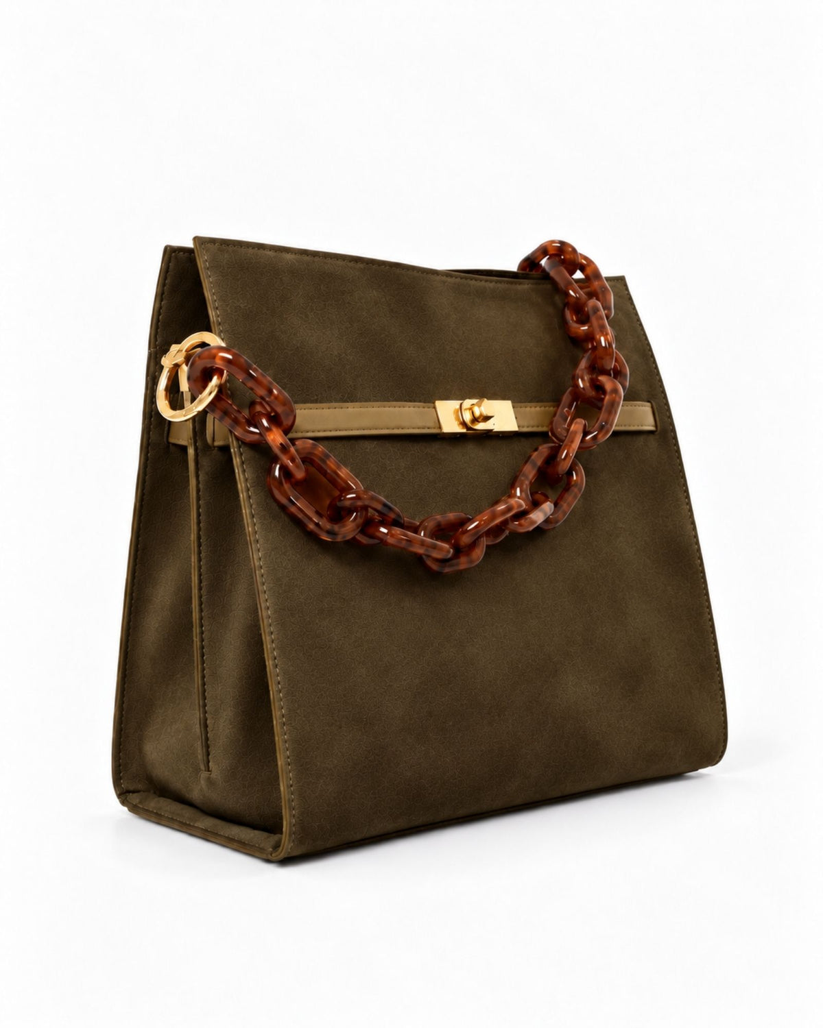 RORY | SUEDE OLIVE - borsa a spalla in camoscio verde