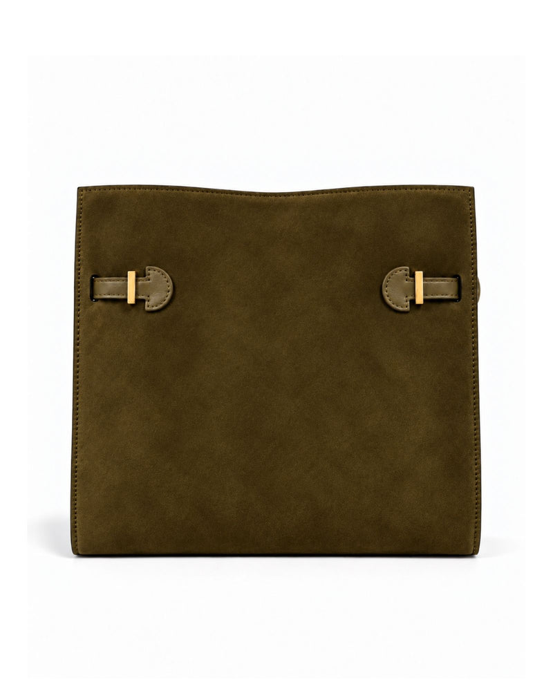 RORY | SUEDE OLIVE - borsa a spalla in camoscio verde
