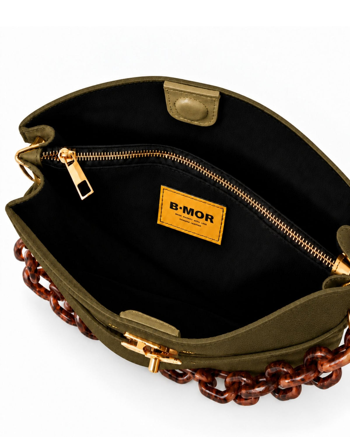 RORY | SUEDE OLIVE - borsa a spalla in camoscio verde