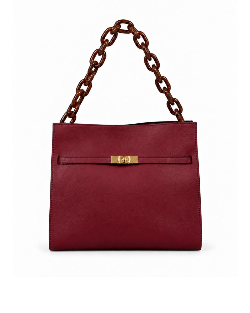 RORY | BURGUNDY - borsa a spalla in pelle di vitello bordeaux