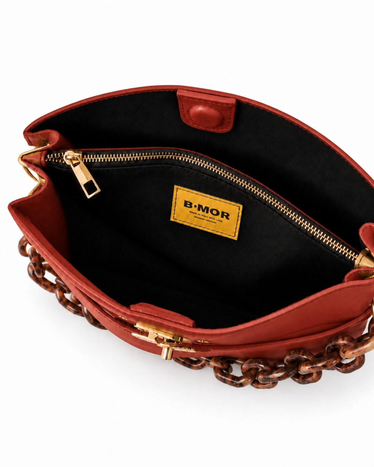 RORY | BRICK RED - borsa a spalla in pelle di vitello mattone