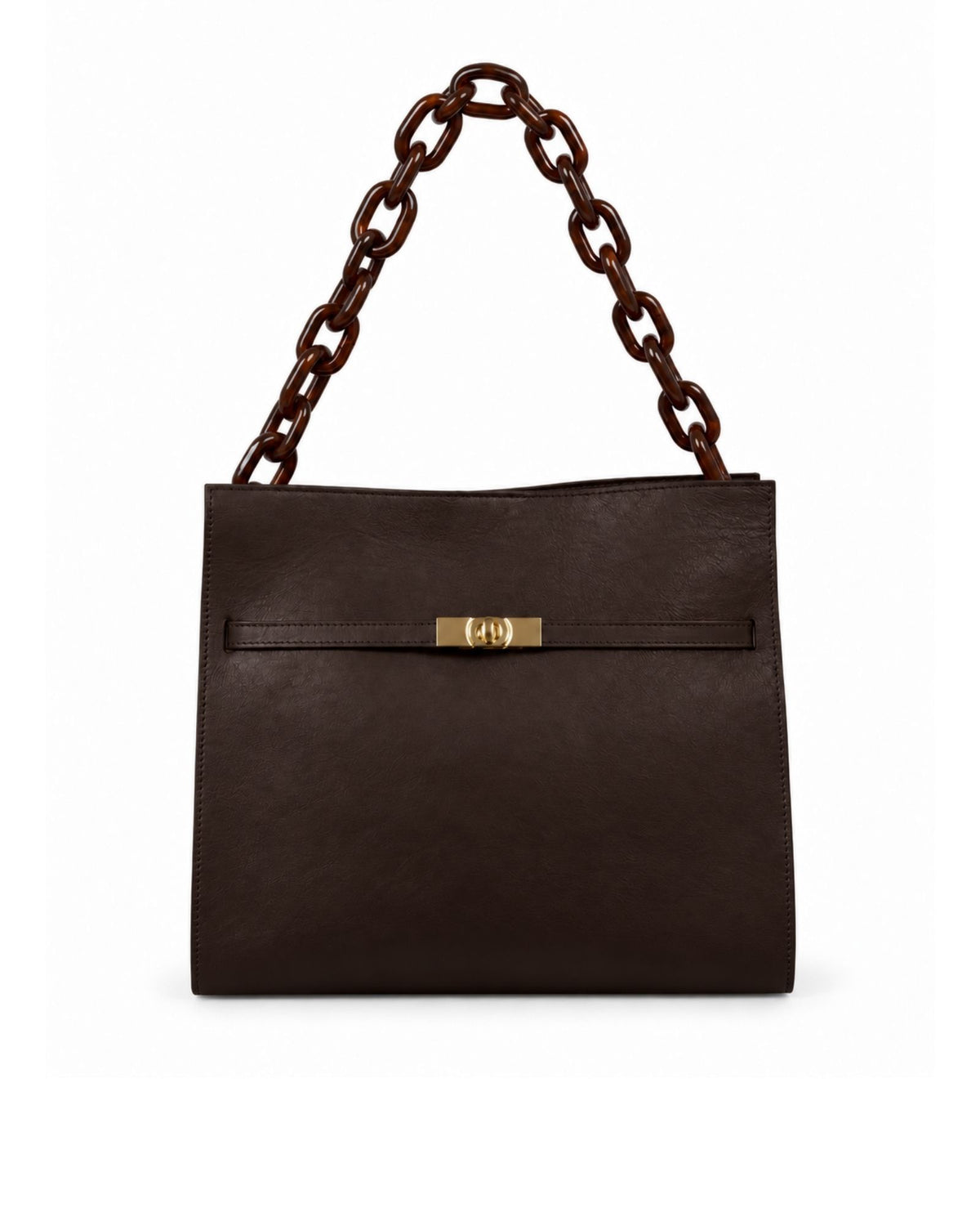 RORY | DARK BROWN - borsa a spalla in pelle di vitello testa di moro