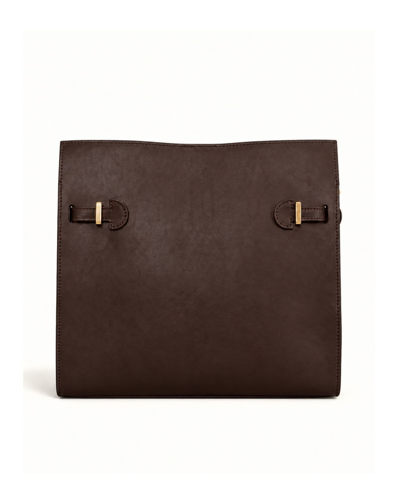 RORY | DARK BROWN - borsa a spalla in pelle di vitello testa di moro