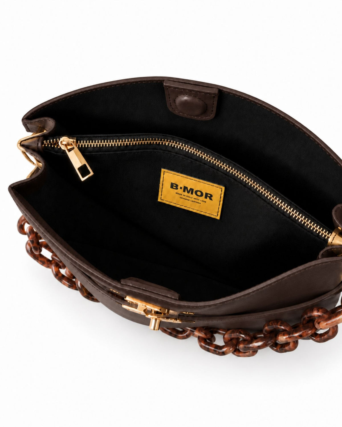 RORY | DARK BROWN - borsa a spalla in pelle di vitello testa di moro