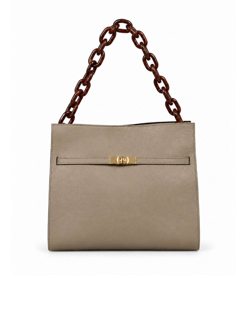RORY | TAUPE - borsa a spalla in pelle di vitello tortora