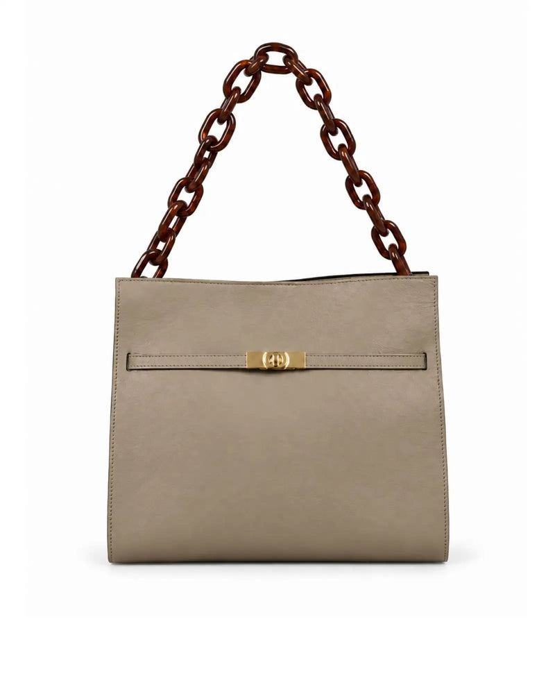 RORY | TAUPE - borsa a spalla in pelle di vitello tortora