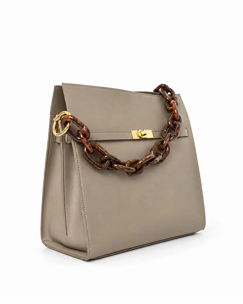 RORY | TAUPE - borsa a spalla in pelle di vitello tortora